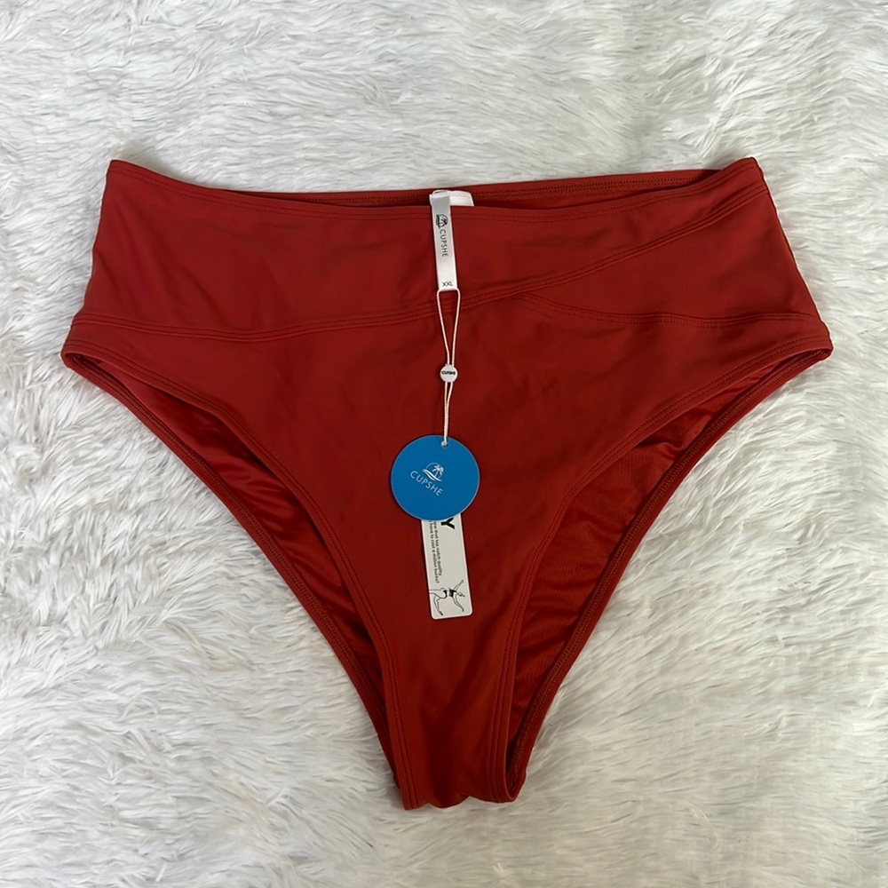 Cupshe Marsala Twist High Waisted Bikini,‎